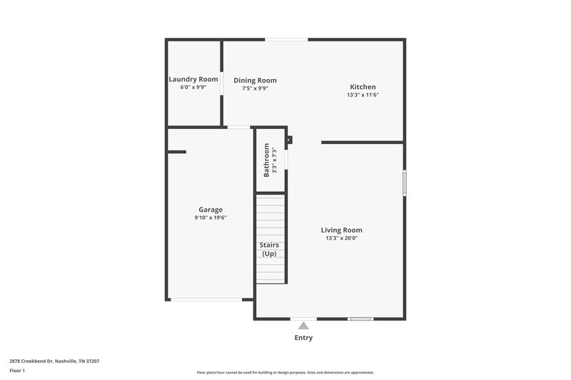 1,925/Mo, 2878 Creekbend Dr Nashville, TN 37207 Floor Plan View