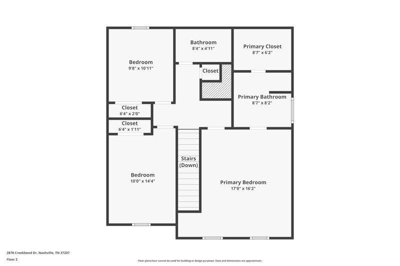 1,925/Mo, 2878 Creekbend Dr Nashville, TN 37207 Floor Plan View 2