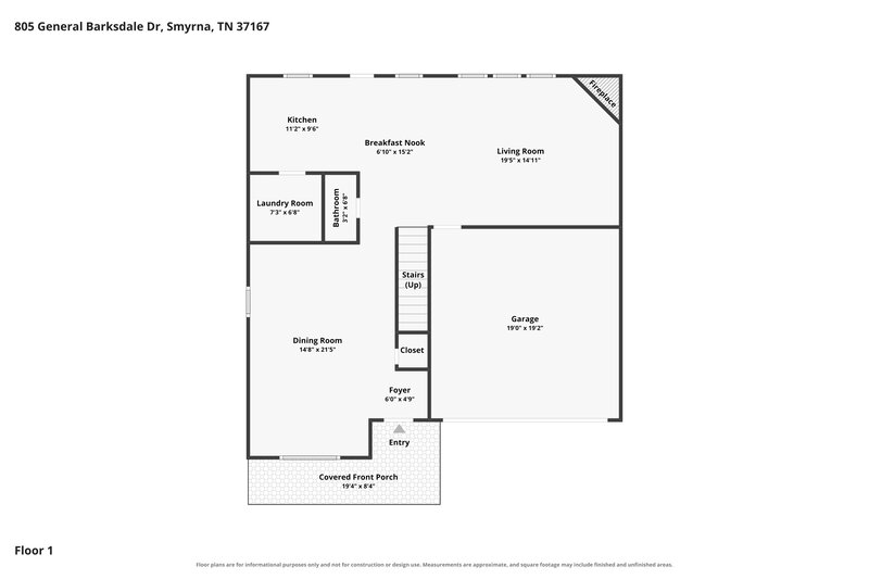 2,495/Mo, 805 General Barksdale Dr Smyrna, TN 37167 Floor Plan View