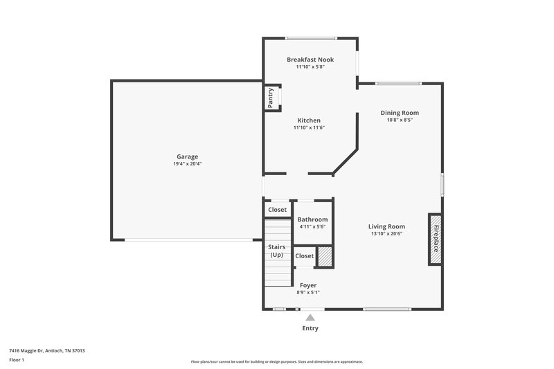 2,079/Mo, 7416 Maggie Dr Antioch, TN 37013 Floor Plan View