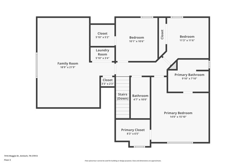 2,079/Mo, 7416 Maggie Dr Antioch, TN 37013 Floor Plan View 2