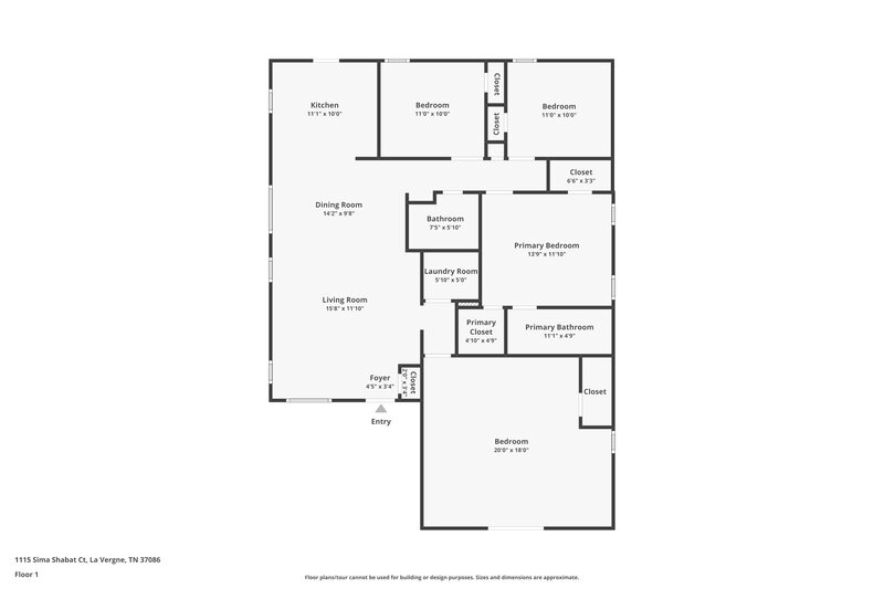 1,705/Mo, 1115 Sima Shabat Court La Vergne, TN 37086 Floor Plan View