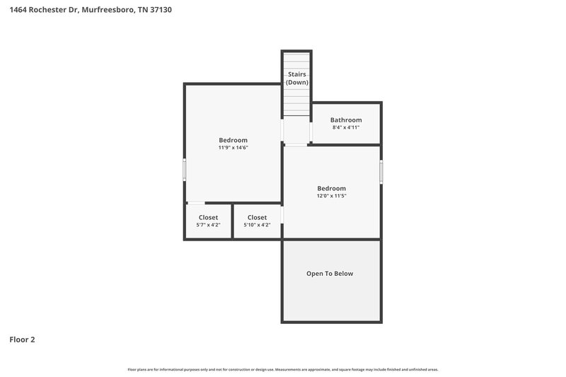 1,815/Mo, 1464 Rochester Drive Murfreesboro, TN 37130 Floor Plan View 2