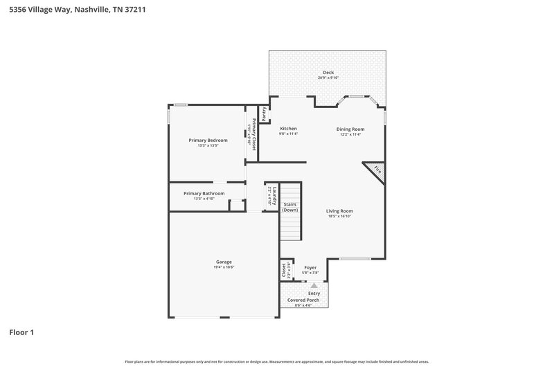 2,525/Mo, 5356 Village Way Nashville, TN 37211 Floorplan View