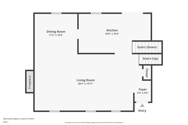 2,025/Mo, 3328 Country Ridge Dr Antioch, TN 37013 Floor Plan View 2
