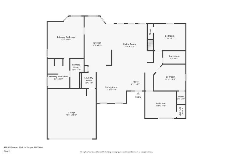 2,090/Mo, 171 Bill Stewart Blvd La Vergne, TN 37086 Floor Plan View
