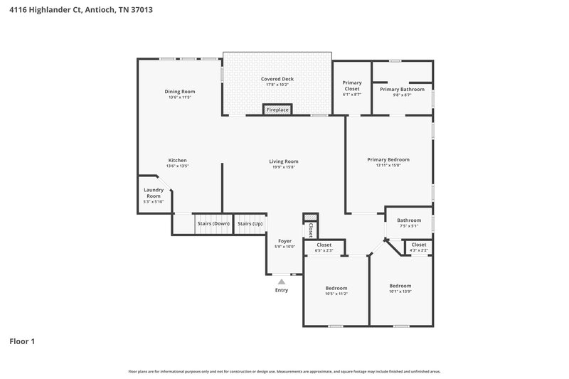 2,225/Mo, 4116 Highlander Ct Antioch, TN 37013 Floor Plan View 2