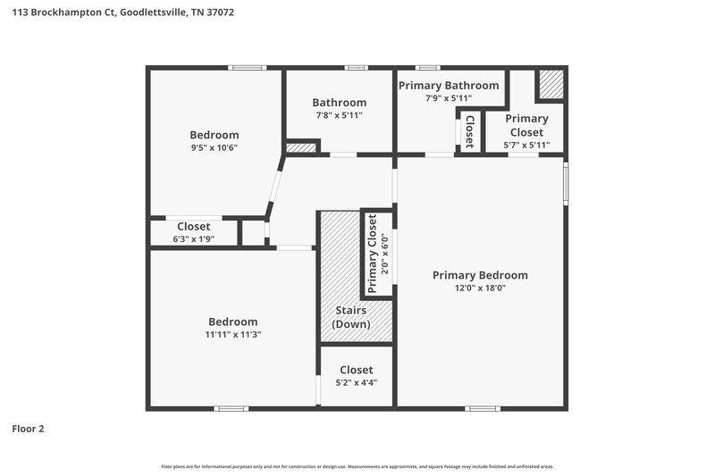 2,175/Mo, 113 Brockhampton Ct Goodlettsville, TN 37072 Floor Plan View 2