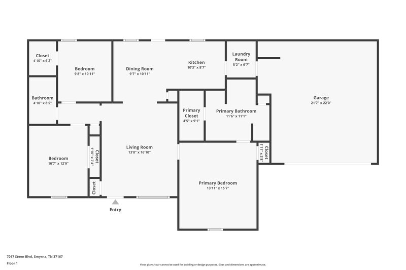 2,560/Mo, 7017 Steen Blvd Smyrna, TN 37167 Floor Plan View