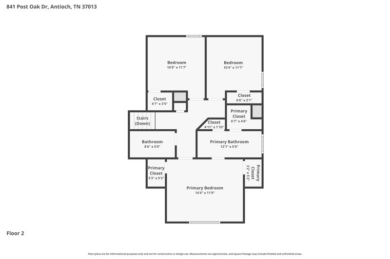 2,405/Mo, 841 Post Oak Dr Antioch, TN 37013 Floor Plan View