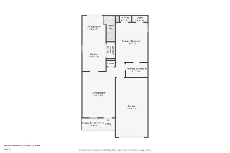 1,900/Mo, 908 Winchester Pass Antioch, TN 37013 Floor Plan View