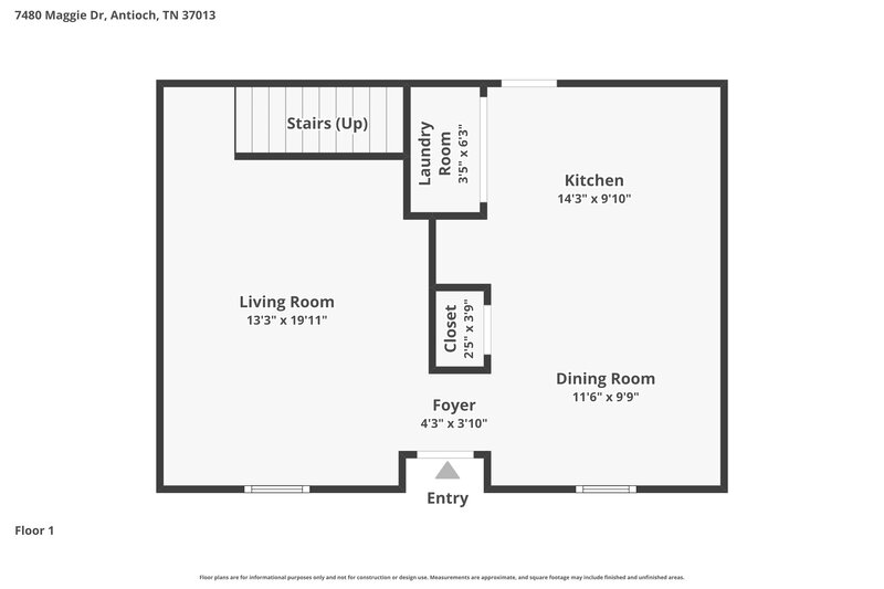 1,770/Mo, 7480 Maggie Dr Antioch, TN 37013 Floor Plan View
