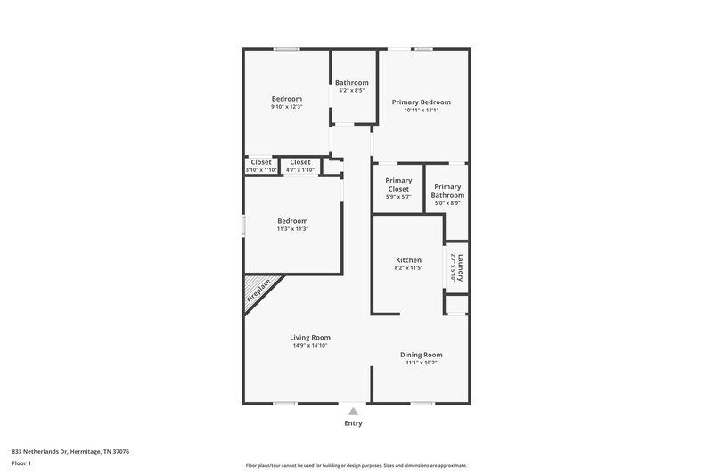 1,475/Mo, 833 Netherlands Dr Hermitage, TN 37076 Floorplan View
