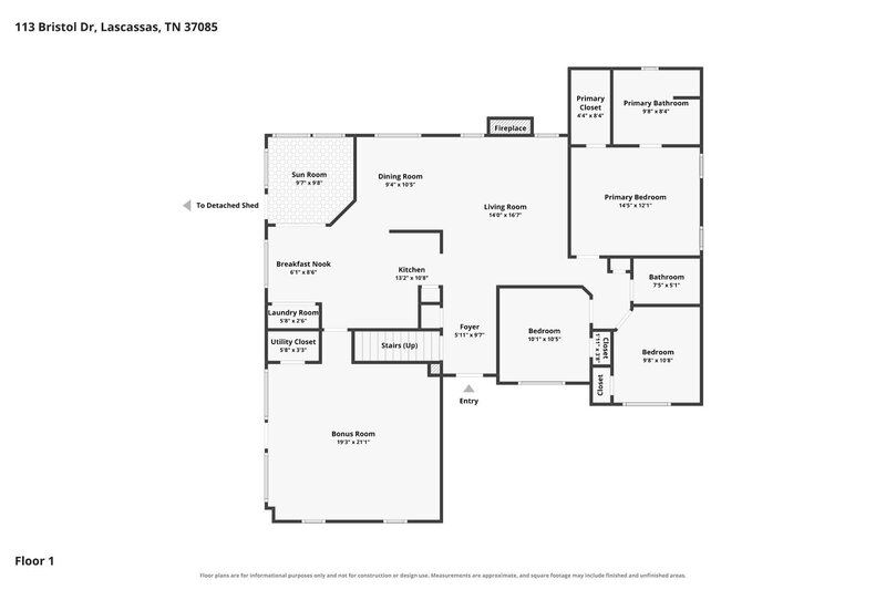 2,300/Mo, 113 Bristol Dr Lascassas, TN 37085 Floorplan View