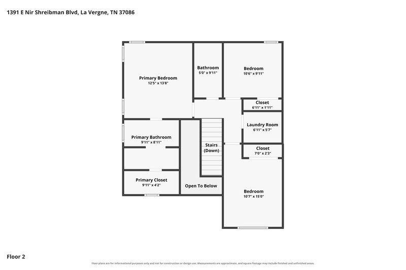 1,985/Mo, 1391 E Nir Shreibman Blvd La Vergne, TN 37086 Floor Plan View 2