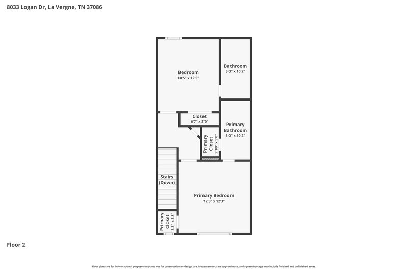 1,570/Mo, 8033 Logan Dr La Vergne, TN 37086 Floor Plan View 2