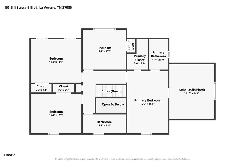 2,125/Mo, 165 Bill Stewart Blvd La Vergne, TN 37086 Floor Plan View 2