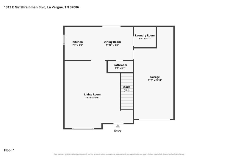 1,830/Mo, 1313 E Nir Shreibman Blvd La Vergne, TN 37086 Floor Plan View