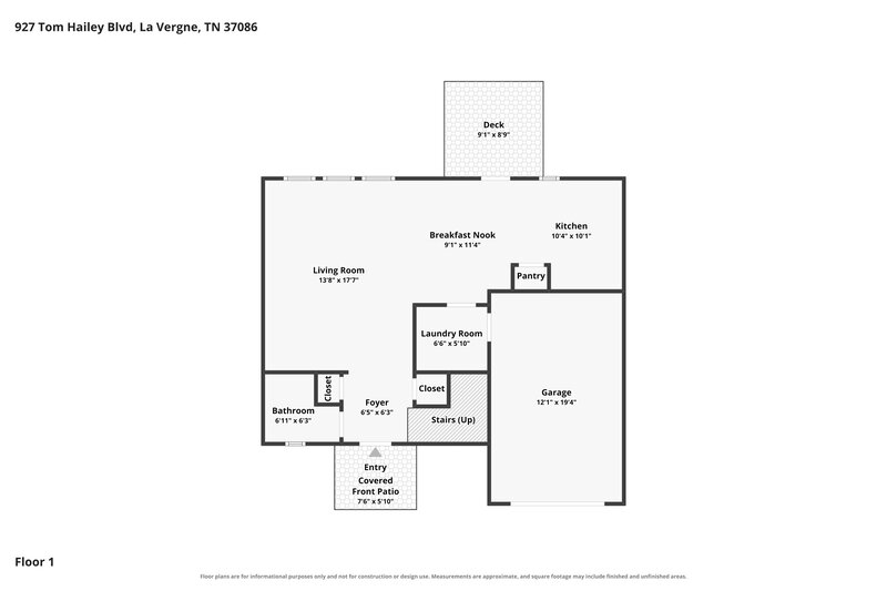 1,895/Mo, 927 Tom Hailey Blvd La Vergne, TN 37086 Floor Plan View