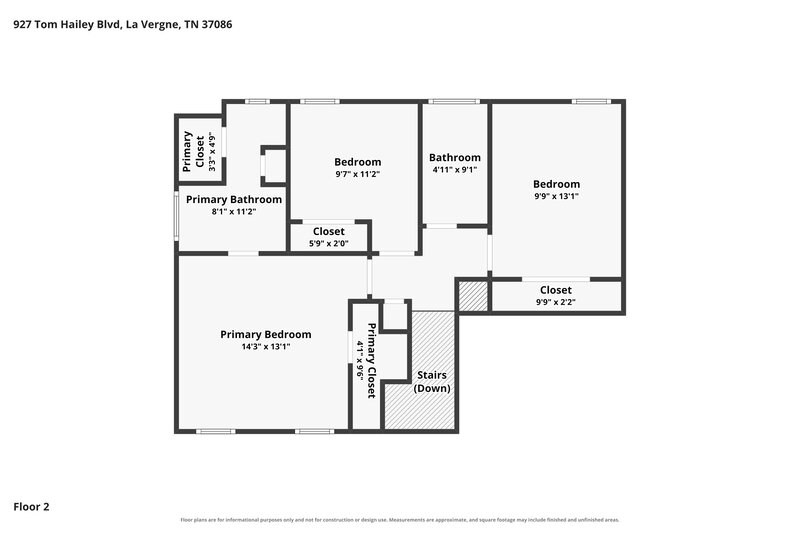 1,895/Mo, 927 Tom Hailey Blvd La Vergne, TN 37086 Floor Plan View 2
