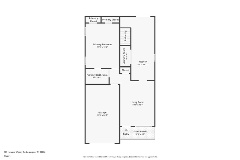 1,625/Mo, 179 Howard Woody Dr La Vergne, TN 37086 Floor Plan View