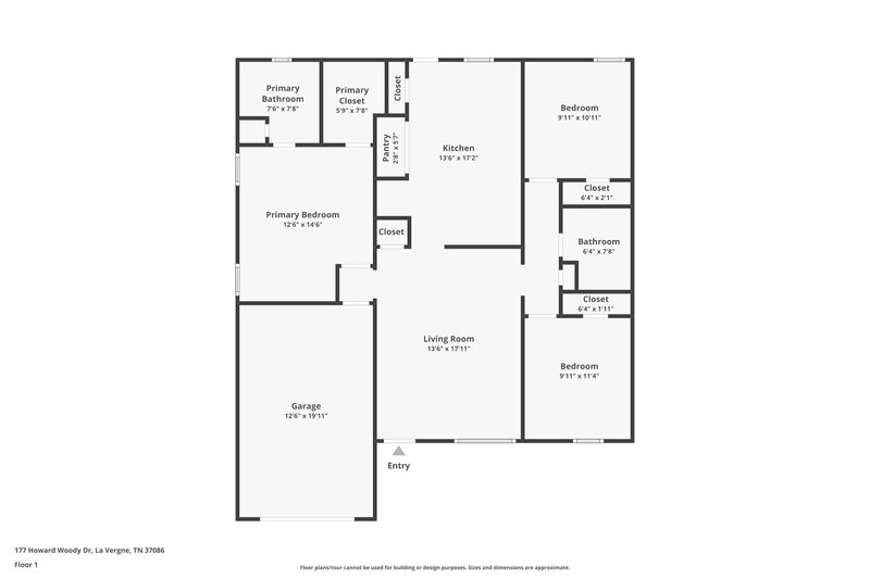 1,770/Mo, 177 Howard Woody Dr La Vergne, TN 37086 Floor Plan View