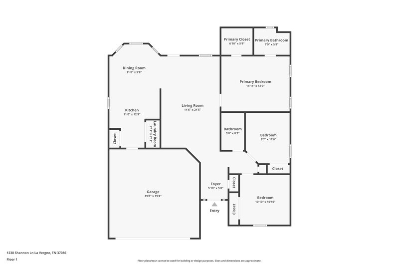 1,815/Mo, 1238 Shannon Ln La Vergne, TN 37086 Floor Plan View