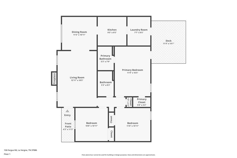 1,785/Mo, 126 Fergus Rd La Vergne, TN 37086 Floor Plan View