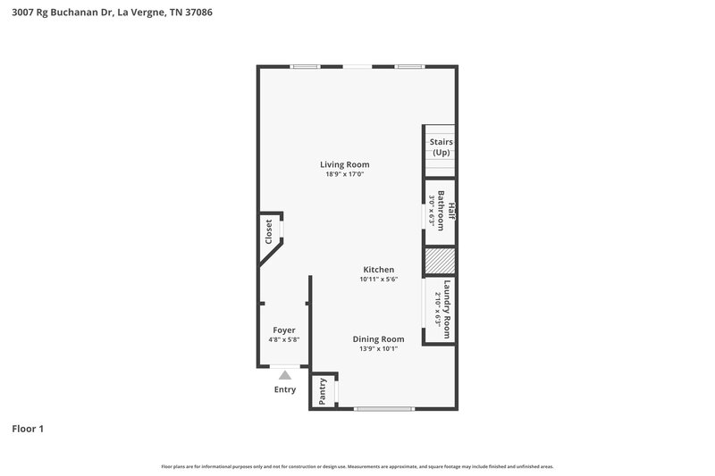1,760/Mo, 3007 RG Buchanan Dr La Vergne, TN 37086 Floor Plan View