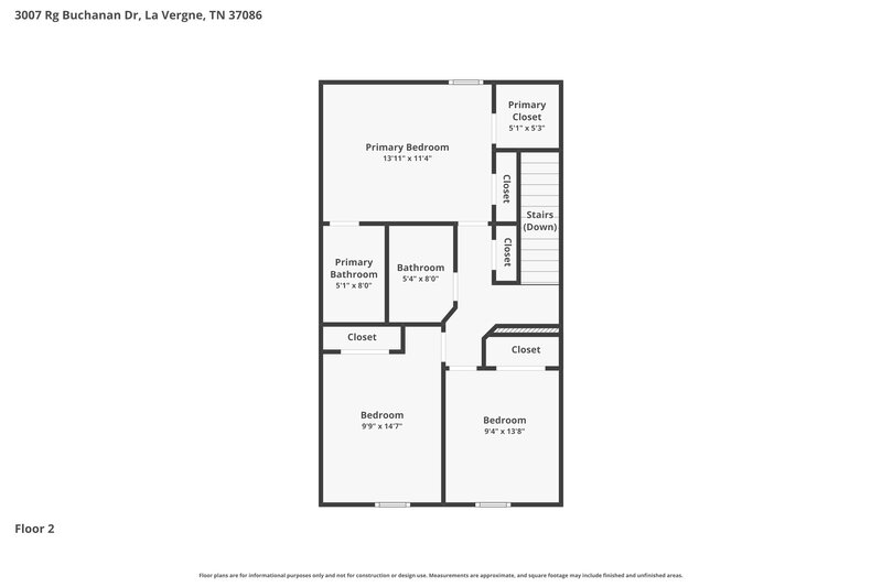 1,760/Mo, 3007 RG Buchanan Dr La Vergne, TN 37086 Floor Plan View 2