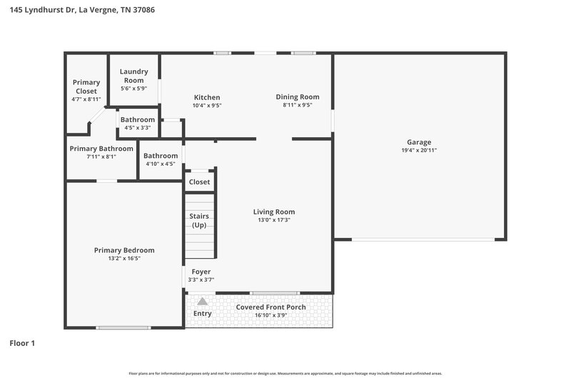 2,265/Mo, 145 Lyndhurst Dr La Vergne, TN 37086 Floor Plan View