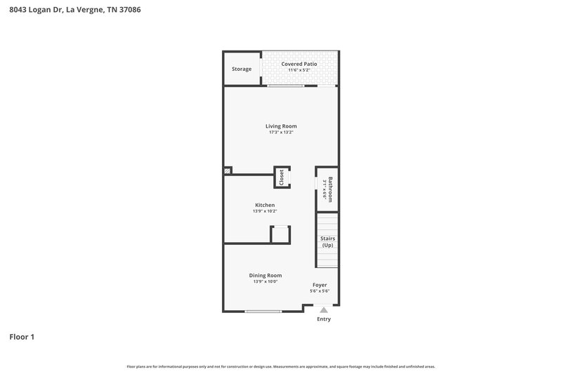 1,595/Mo, 8043 Logan Dr La Vergne, TN 37086 Floorplan View