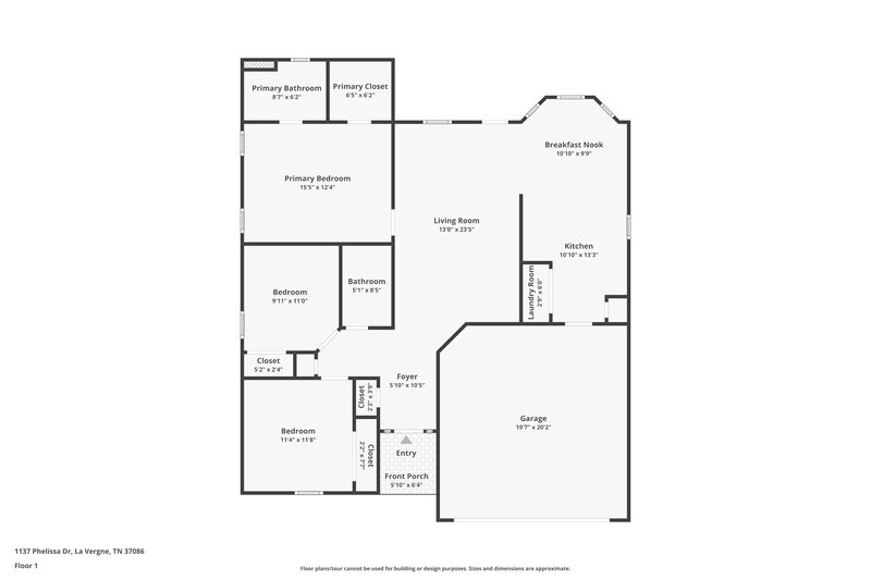 1,740/Mo, 1137 Phelissa Dr La Vergne, TN 37086 Floor Plan View