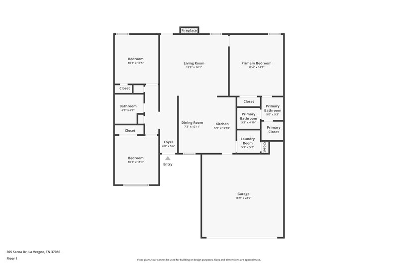 2,010/Mo, 305 Sarna Dr La Vergne, TN 37086 Floor Plan View