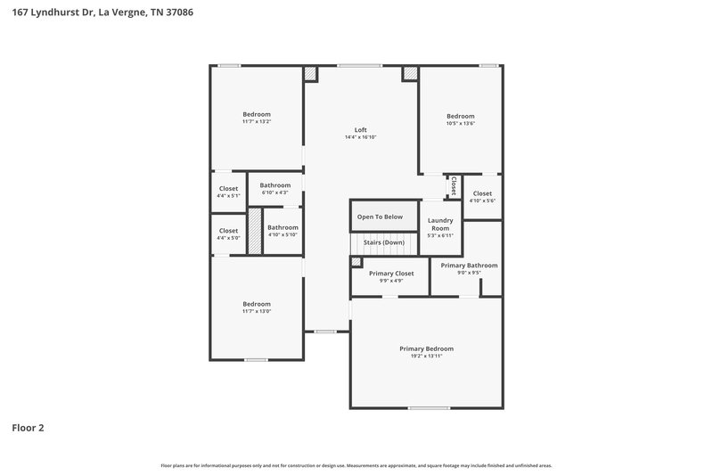 2,595/Mo, 167 Lyndhurst Dr La Vergne, TN 37086 Floor Plan View 2