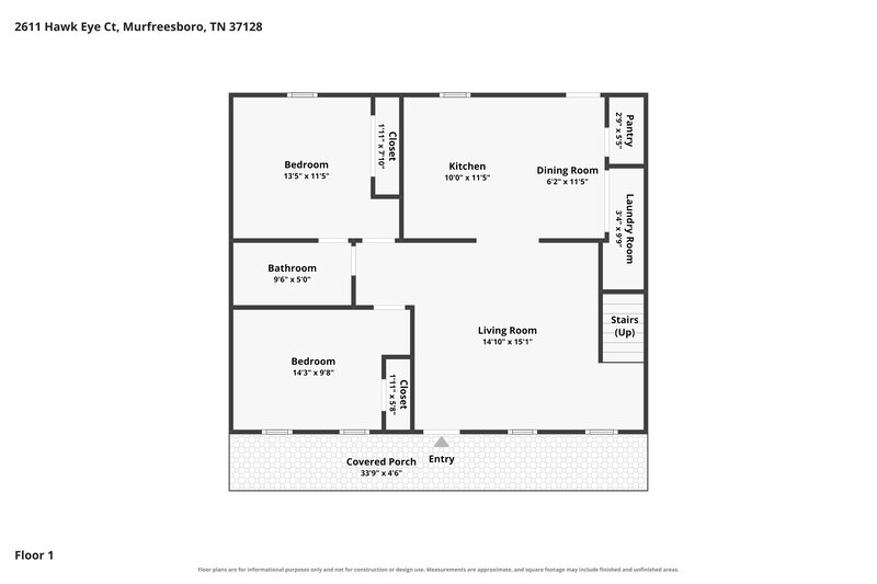 1,910/Mo, 2611 Hawk Eye Ct Murfreesboro, TN 37128 Floor Plan View