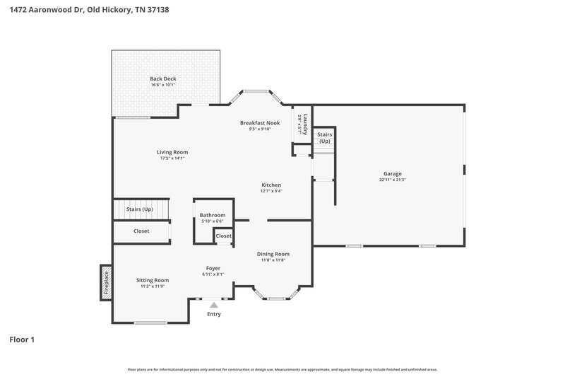 2,655/Mo, 1472 Aaronwood Dr Old Hickory, TN 37138 Floor Plan View