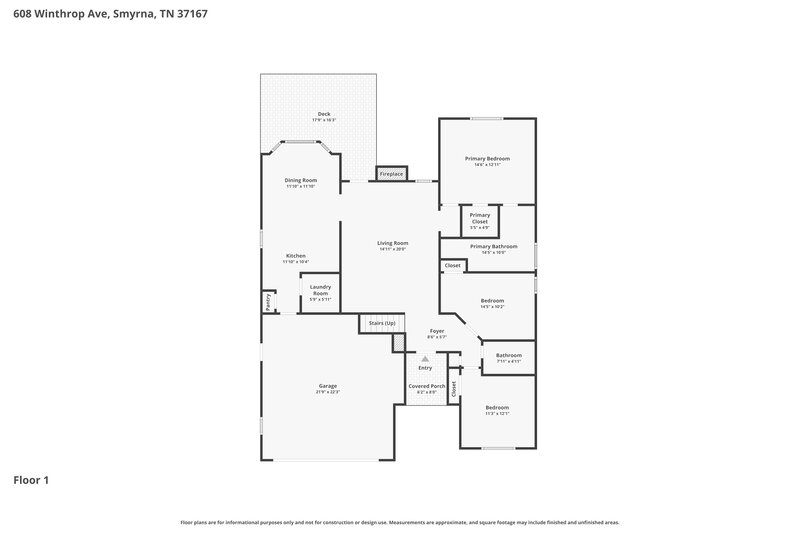 2,285/Mo, 608 Winthrop Ave Smyrna, TN 37167 Floor Plan View