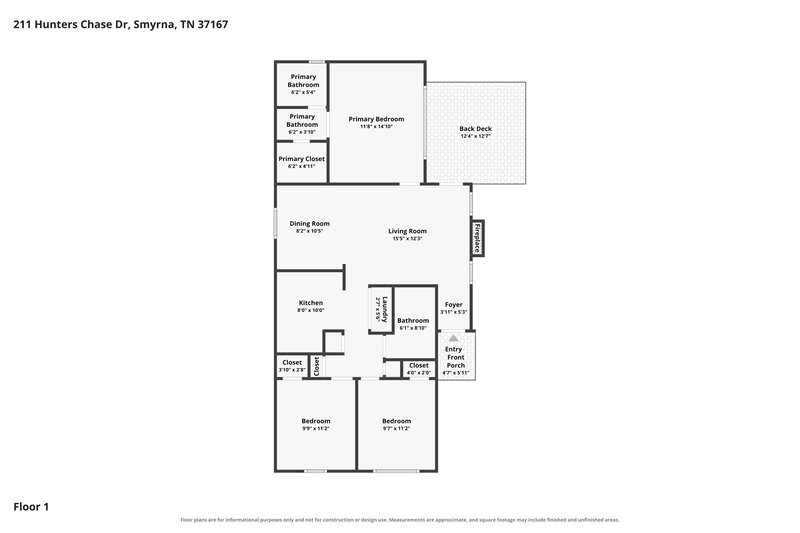 1,965/Mo, 211 Hunters Chase Dr Smyrna, TN 37167 Floor Plan View