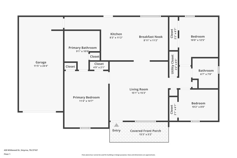 1,925/Mo, 420 Wildwood Dr Smyrna, TN 37167 Floor Plan View