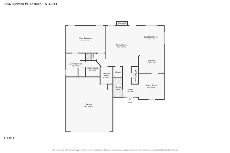 2,425/Mo, 3656 Burwick Pl Antioch, TN 37013 Floor Plan View