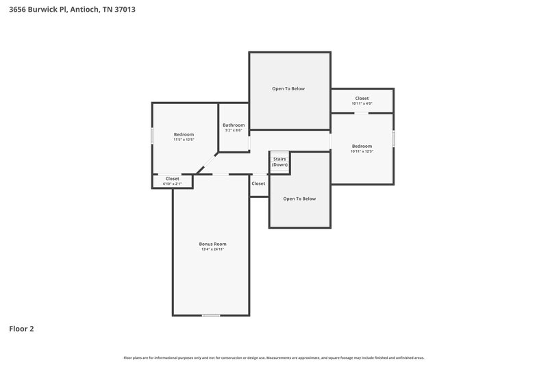 2,425/Mo, 3656 Burwick Pl Antioch, TN 37013 Floor Plan View 2