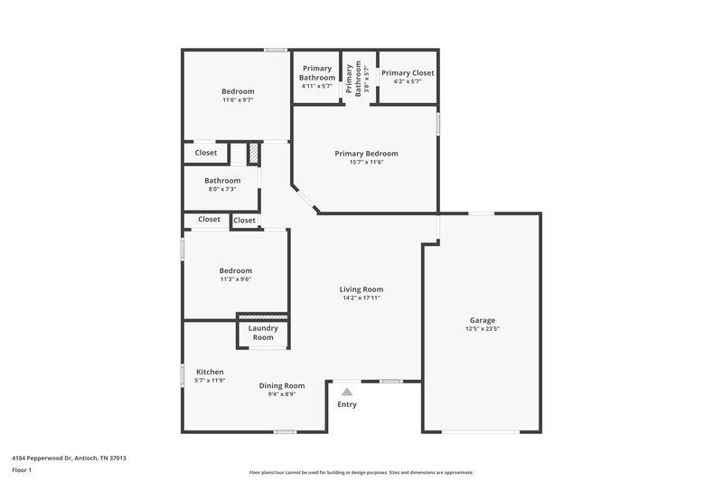 1,675/Mo, 4104 Pepperwood Dr Antioch, TN 37013 Floor Plan View