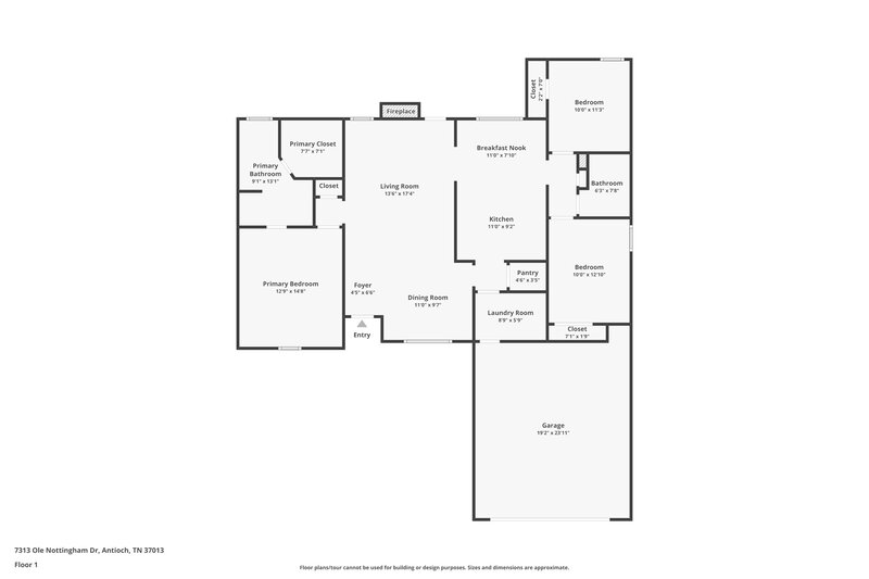 1,890/Mo, 7313 Ole Nottingham Dr ANTIOCH, TN 37013 Floor Plan View