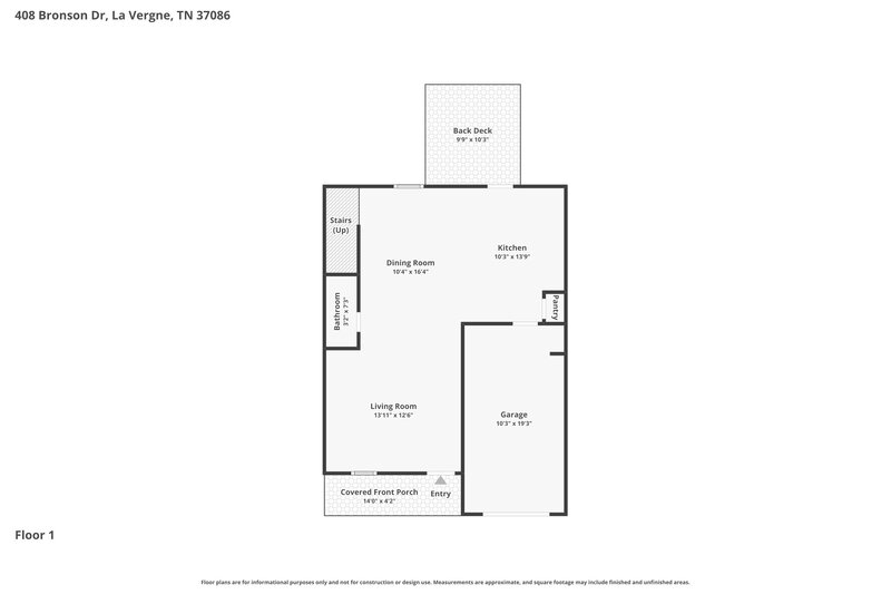 2,025/Mo, 408 Bronson Dr La Vergne, TN 37086 Floor Plan View