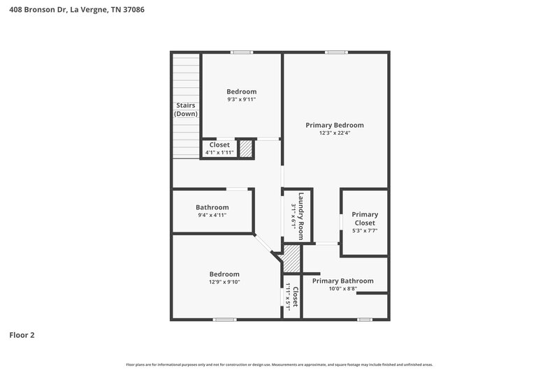 2,025/Mo, 408 Bronson Dr La Vergne, TN 37086 Floor Plan View 2