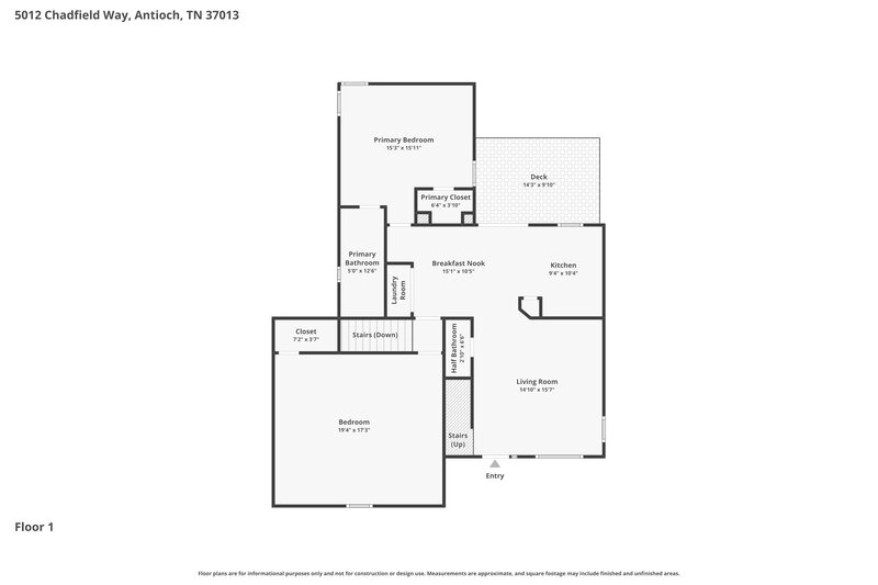 2,155/Mo, 5012 Chadfield Way Antioch, TN 37013 Floor Plan View