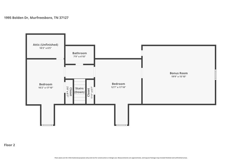 2,130/Mo, 1995 Bolden Dr Murfreesboro, TN 37127 Floor Plan View 2
