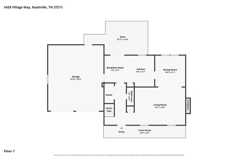 2,245/Mo, 5428 Village Way Nashville, TN 37211 Floor Plan View