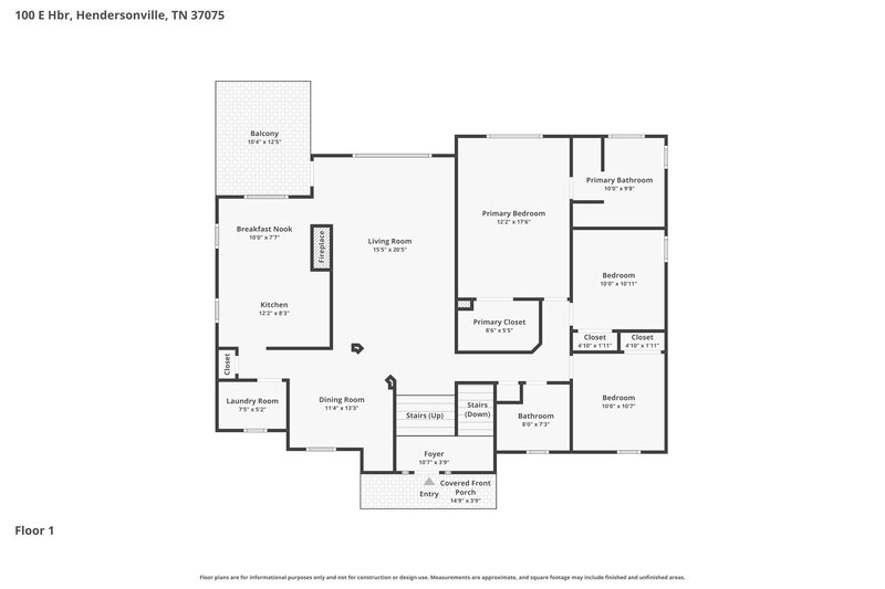 2,870/Mo, 100 E Harbor Hendersonville, TN 37075 Floor Plan View